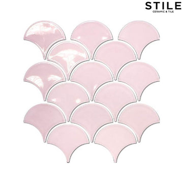 FLAMINGO PINK FISH SCALE TILE