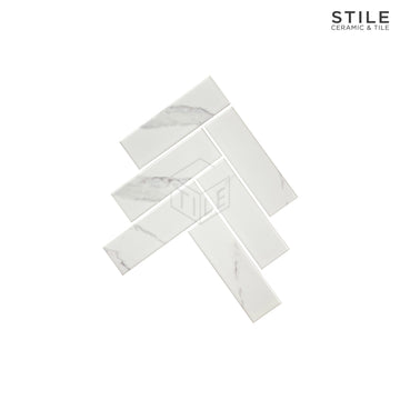 HERRINGBONE MATTE MARBLE TILE