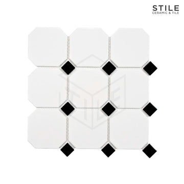 OSCURO OCTAGON BLACK TILE