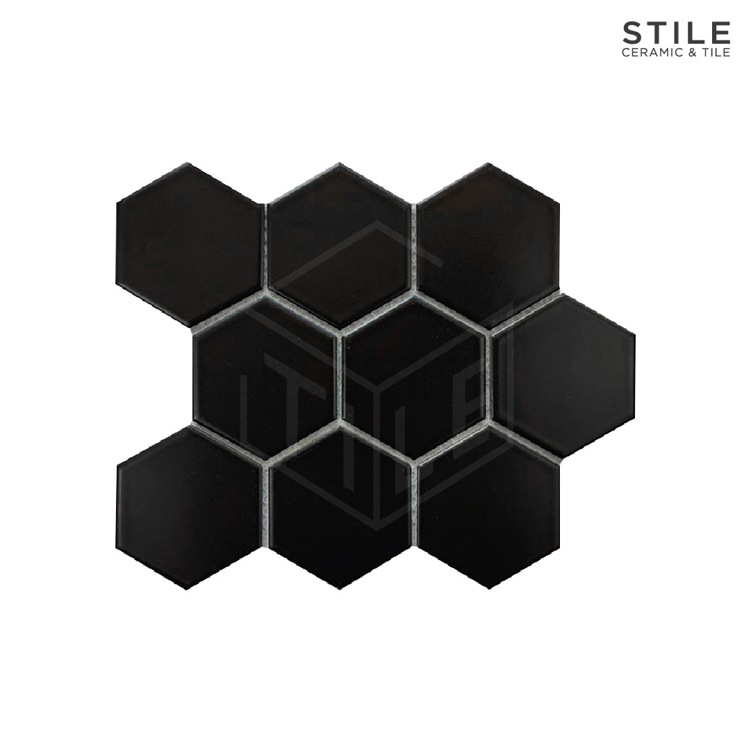 LARGE BLACK MATTE HEXAGON TILE large-black-matte-hexagon-tile
