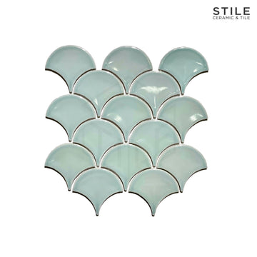 PISTACHIO GREEN FISH SCALE TILE