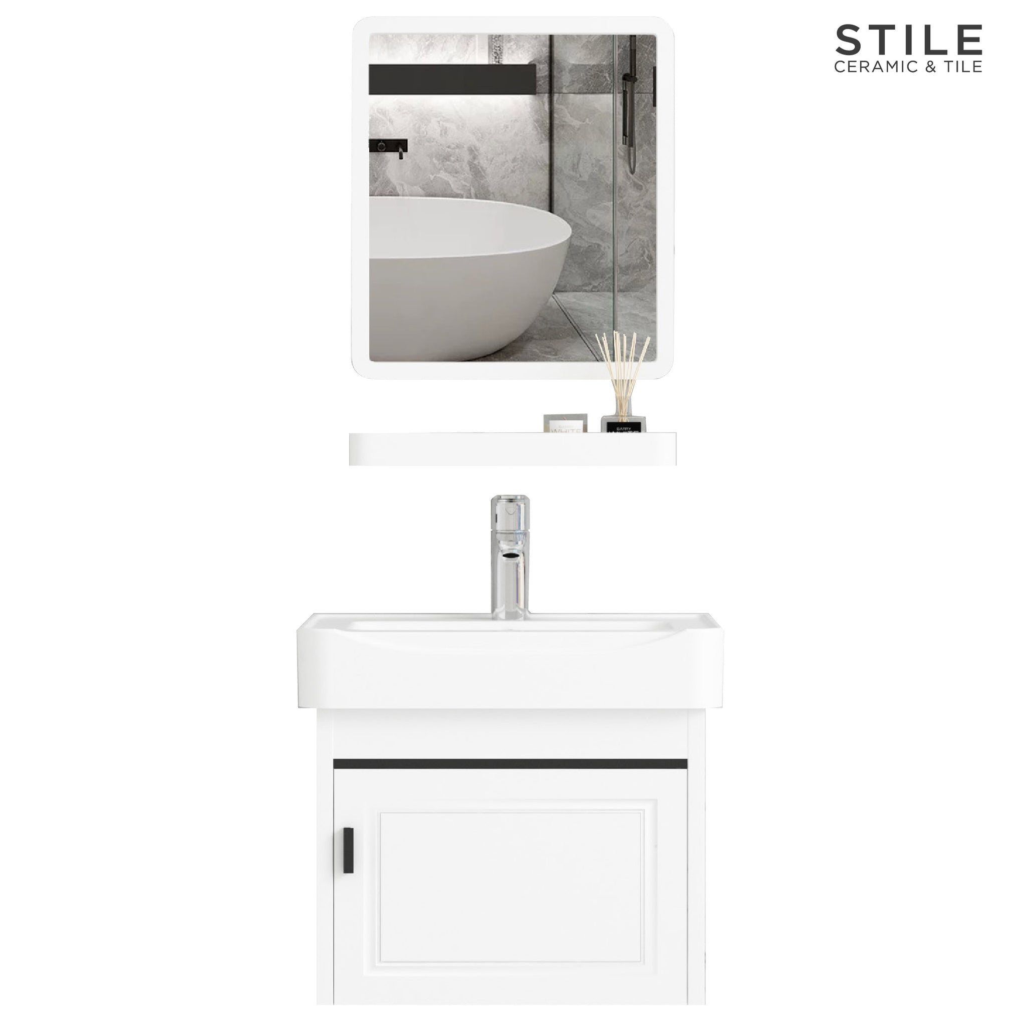 SNOW WHITE CABINET SINK