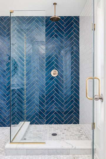 NAVY BLUE GLOSS SUBWAY TILE